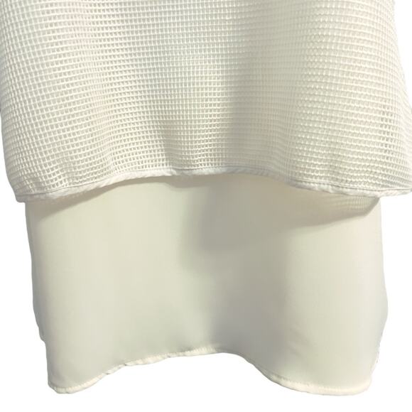 Banana Republic Blouse White Size Small Petite Sleeveless Tank Exposed Zipper - Picture 5 of 9